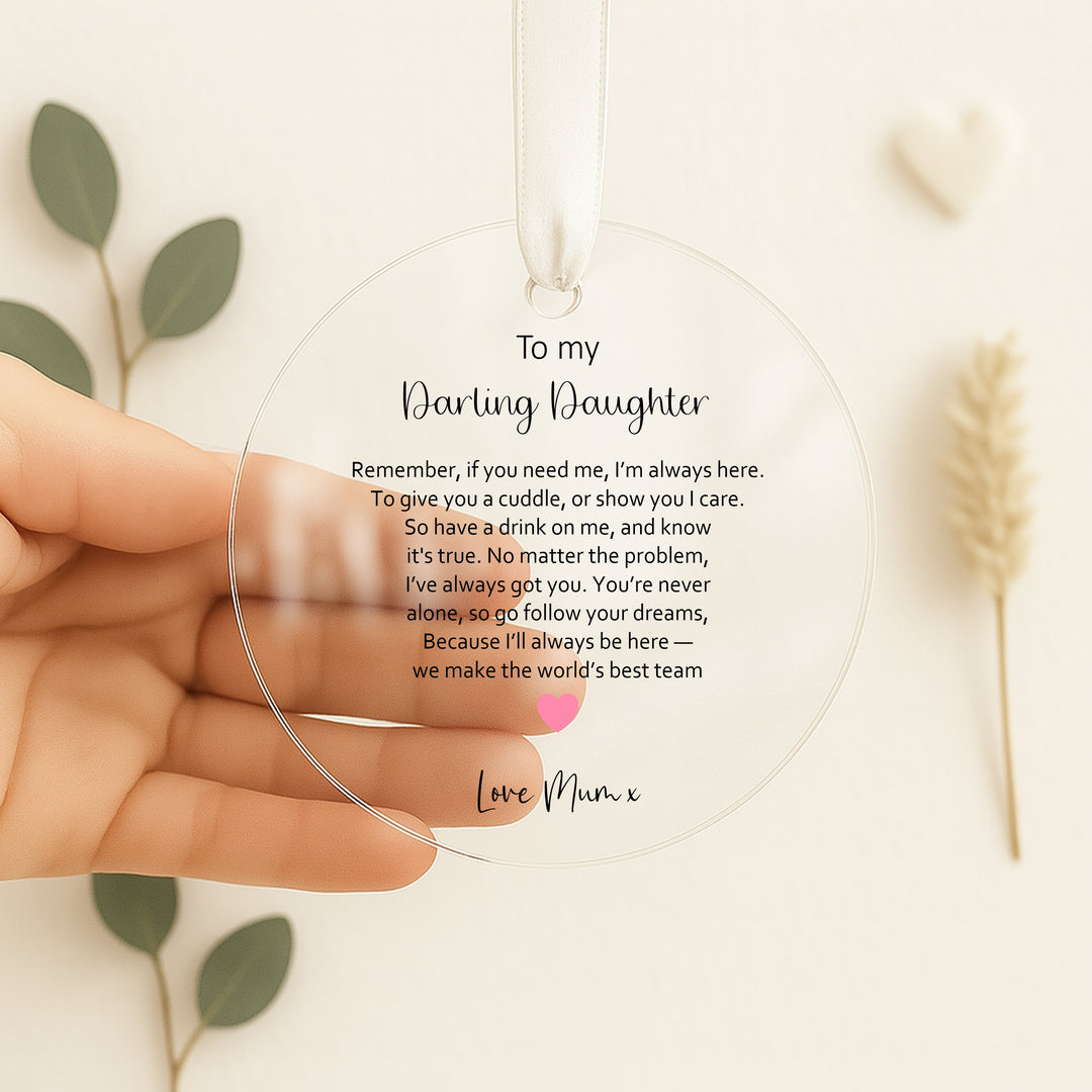 Personalised To My Darling Daughter Wedding Day Gift Ornament
