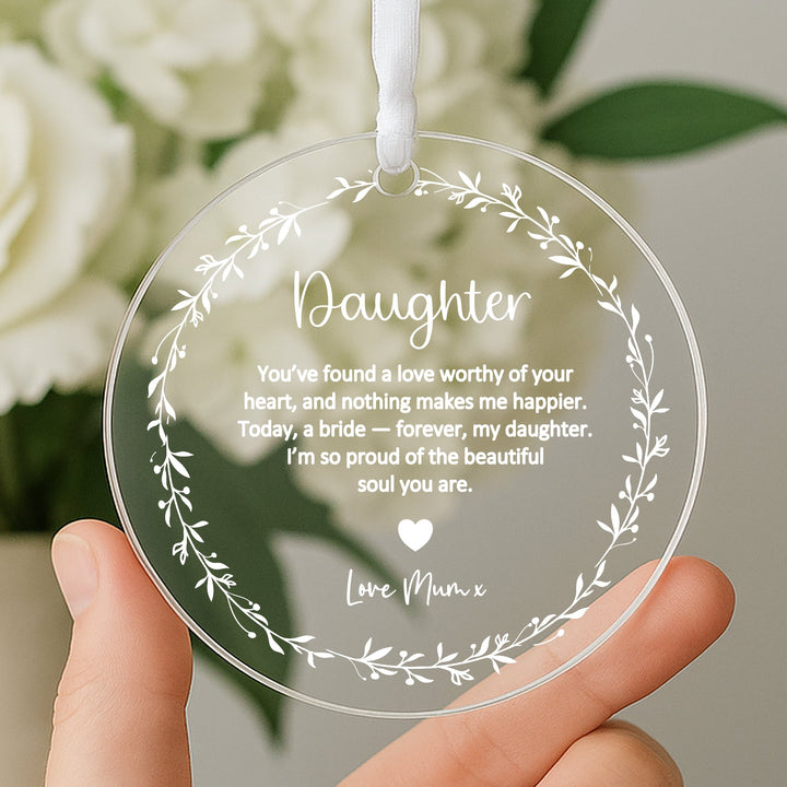 Personalised Acrylic To My Daughter Wedding Day Gift