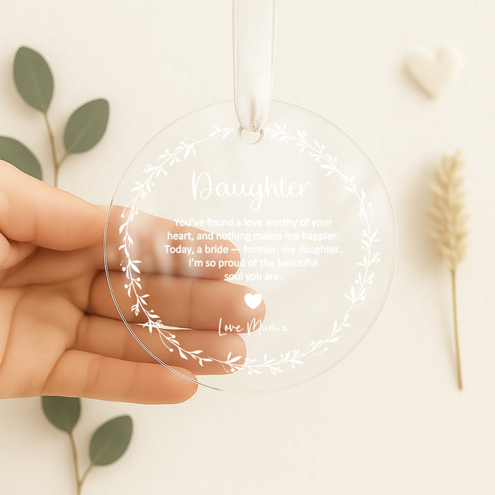 Personalised Acrylic To My Daughter Wedding Day Gift