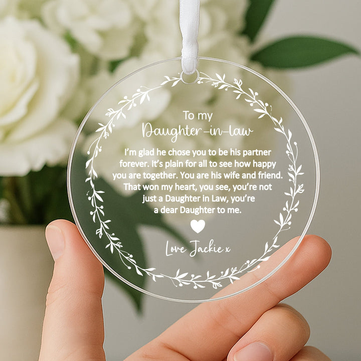 Personalised Acrylic To My Daughter In Law Wedding Day Gift