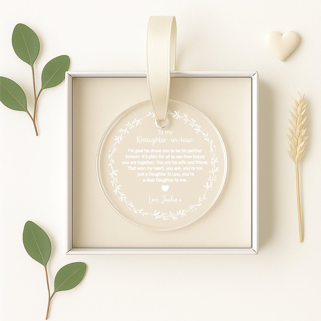Personalised Acrylic To My Daughter In Law Wedding Day Gift