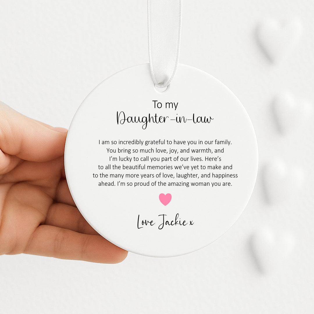 Personalised To My Daughter In Law Wedding Day Gift Ornament