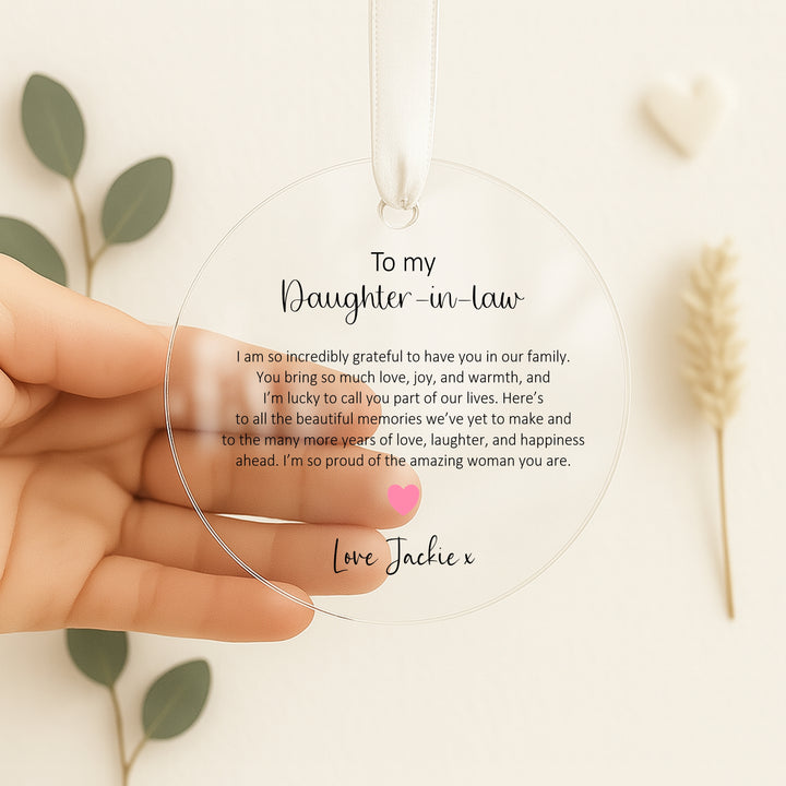 Personalised To My Daughter In Law Wedding Day Gift Ornament