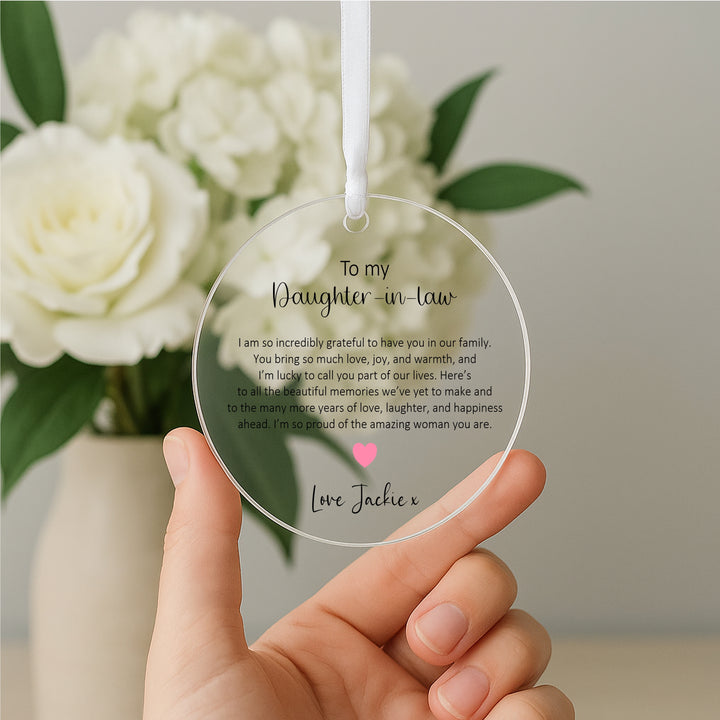Personalised To My Daughter In Law Wedding Day Gift Ornament