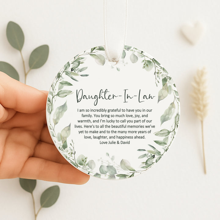 Personalised To My Daughter In Law Wedding Day Gift Ornament