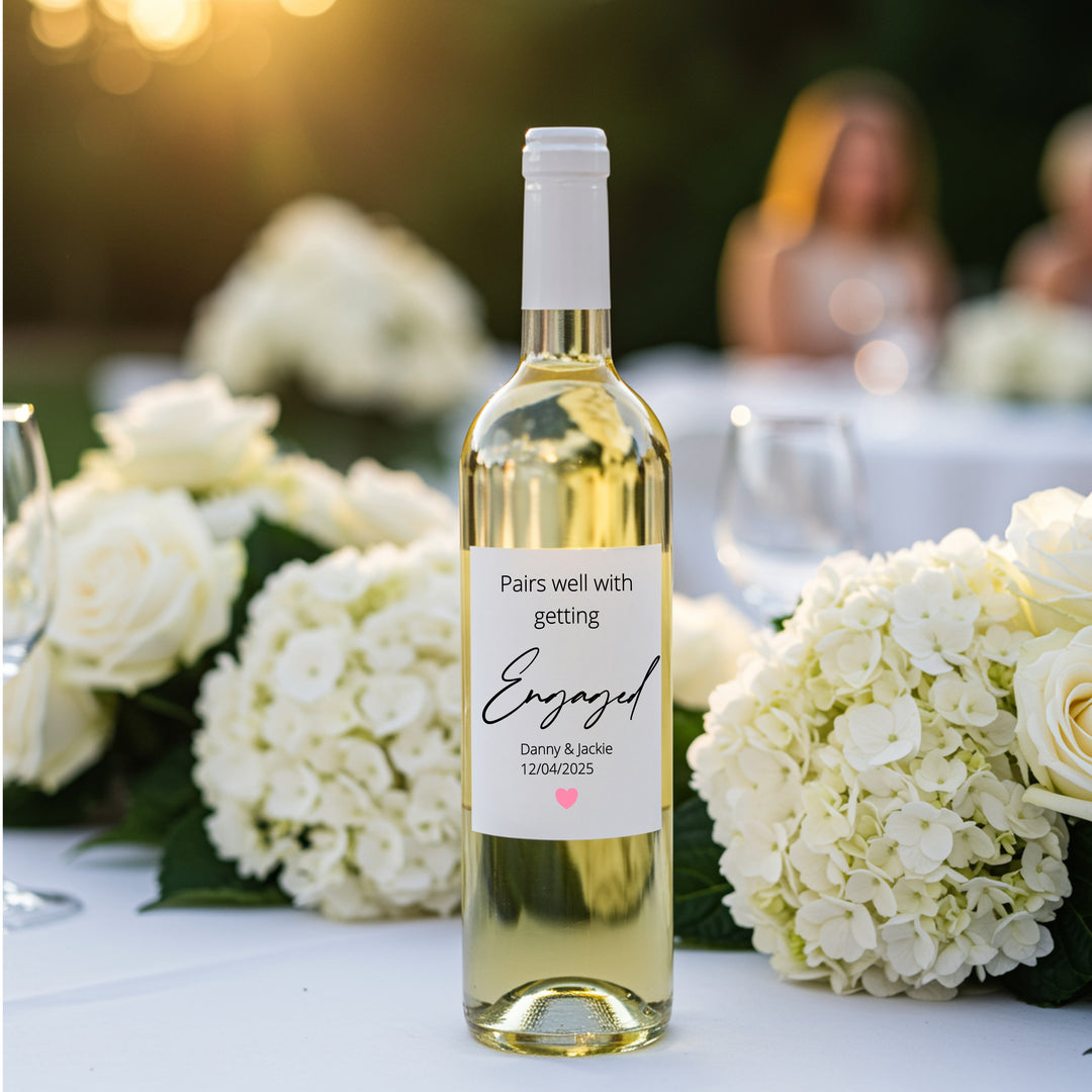 Personalised Engaged Bottle Sticker