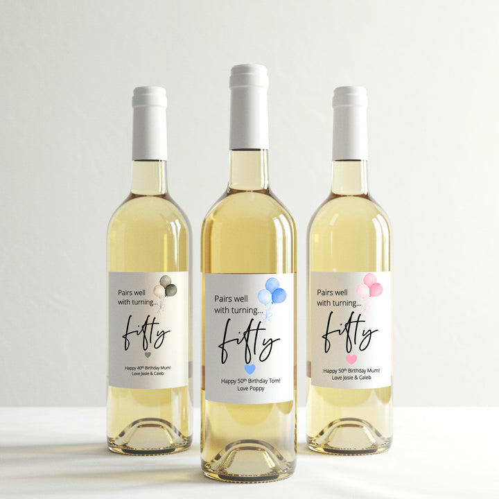 Personalised Pairs Well 50th Birthday Bottle Sticker