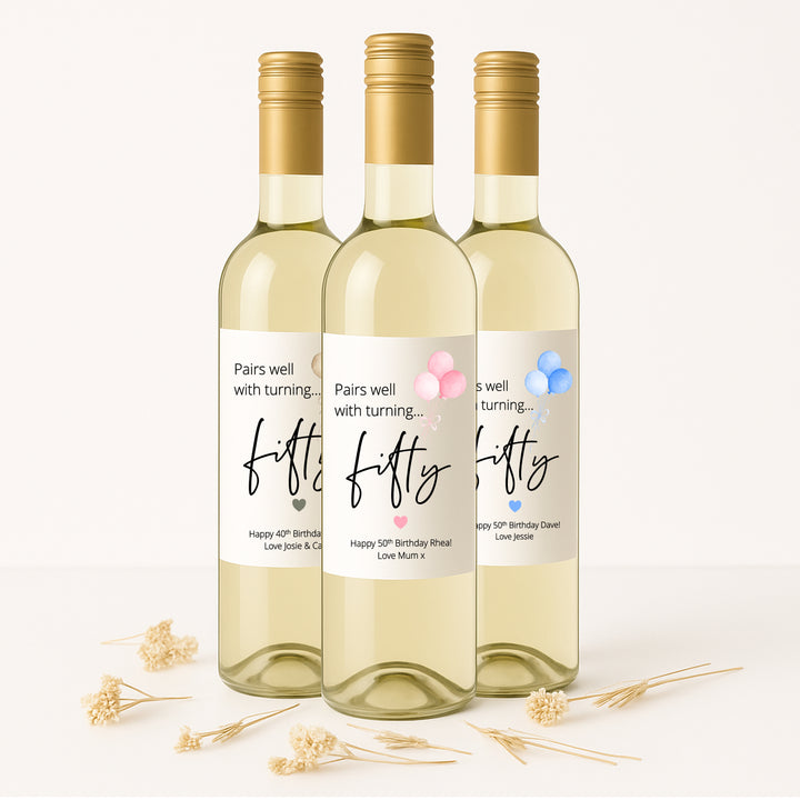 Personalised Pairs Well 50th Birthday Bottle Sticker