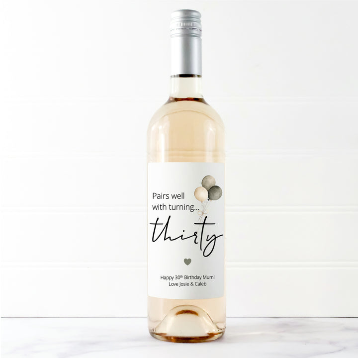Personalised 30th Birthday Wine Bottle Sticker