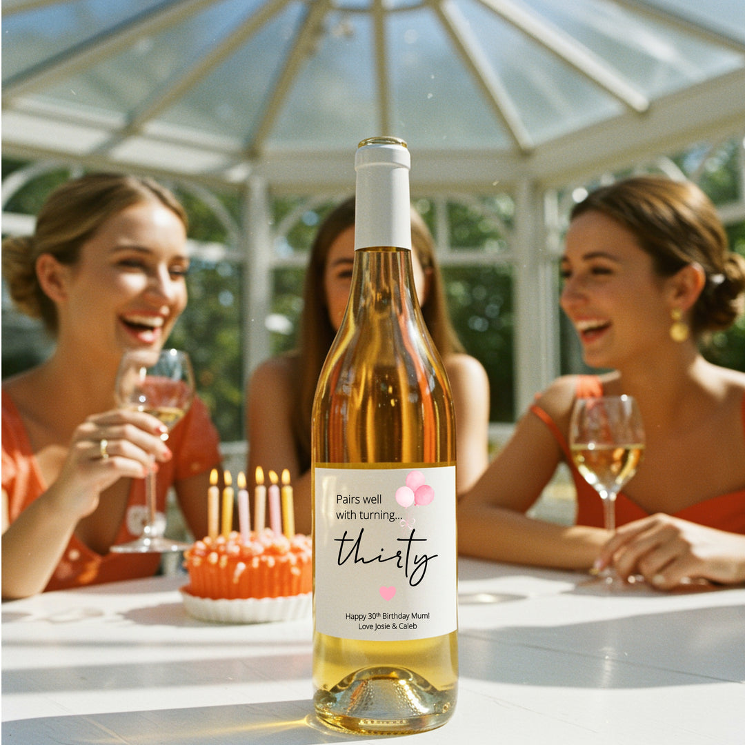 Personalised 30th Birthday Wine Bottle Sticker