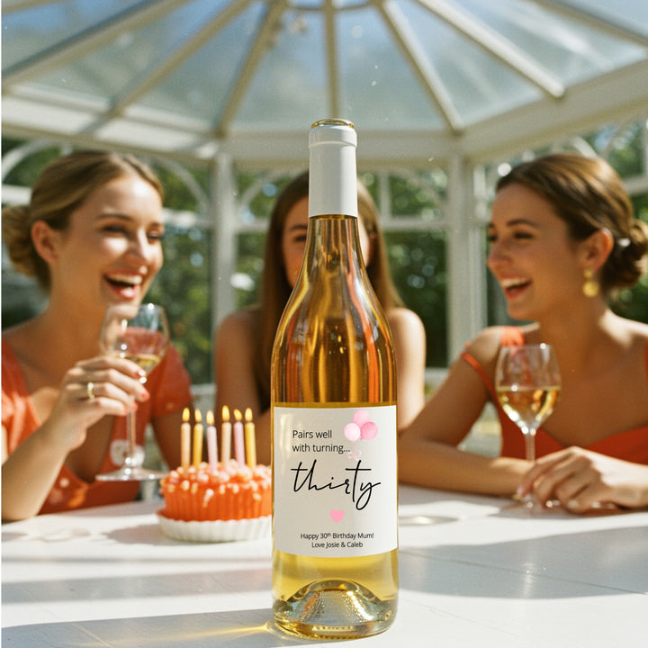 Personalised 30th Birthday Wine Bottle Sticker