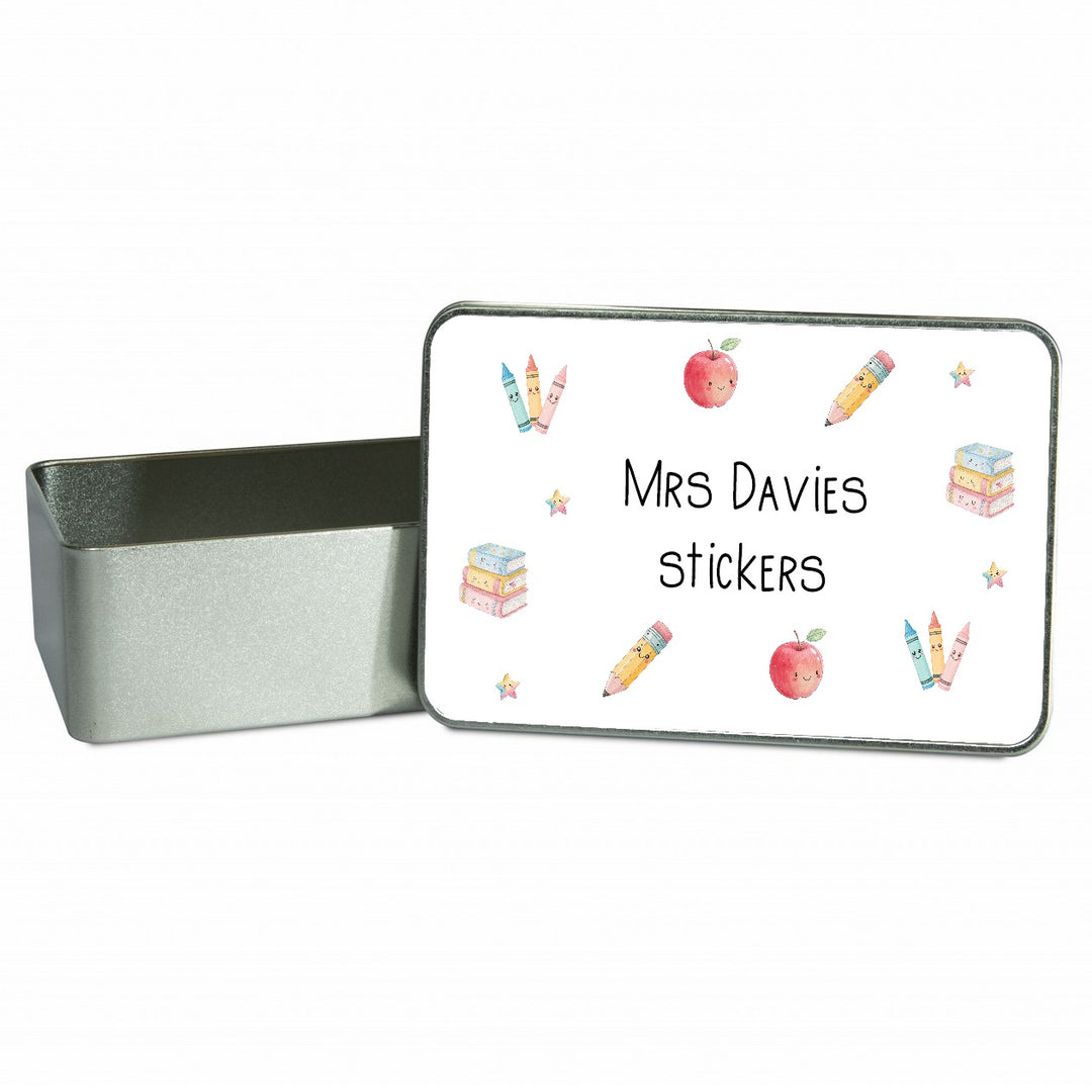Personalised Stickers Teacher Gift Tin