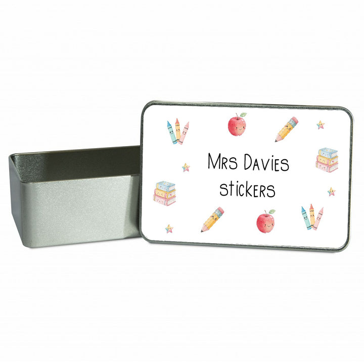 Personalised Stickers Teacher Gift Tin