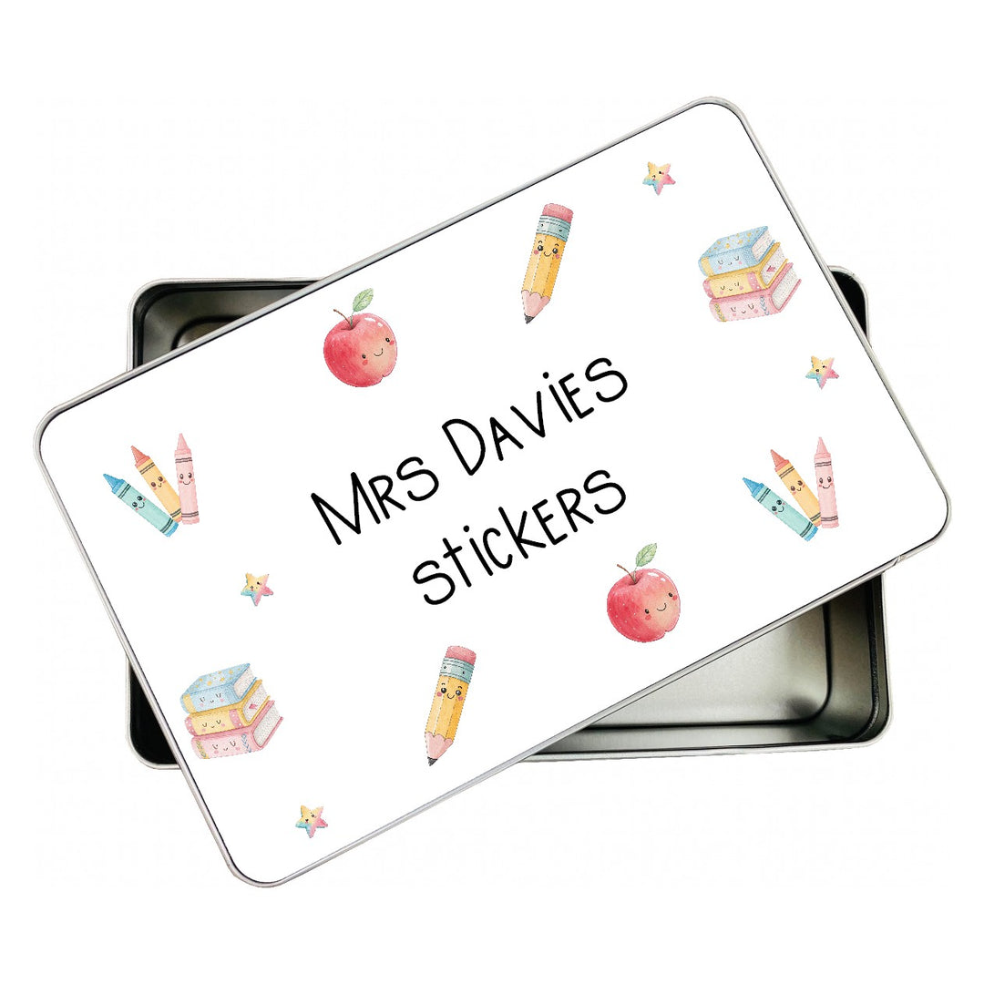 Personalised Stickers Teacher Gift Tin