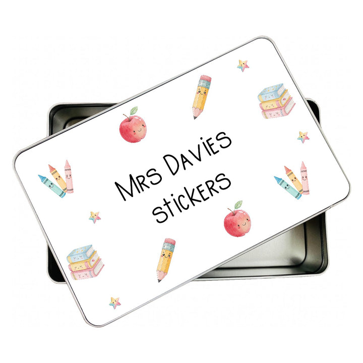 Personalised Stickers Teacher Gift Tin