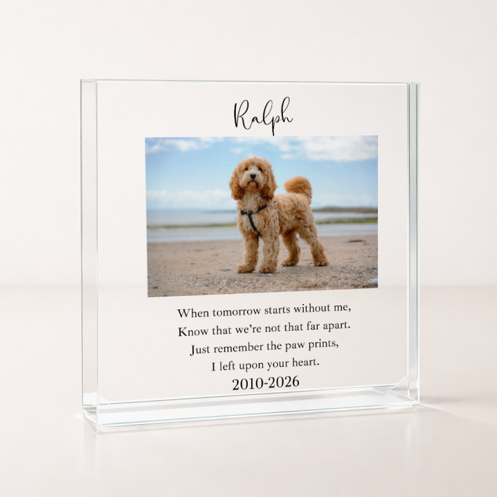 Personalised Photo Pet Memorial Poem Acrylic Block