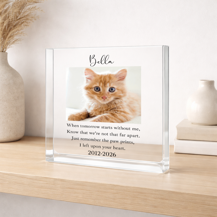 Personalised Photo Pet Memorial Poem Acrylic Block