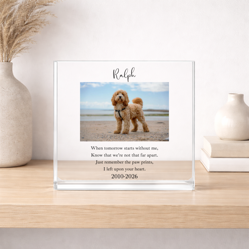 Personalised Photo Pet Memorial Poem Acrylic Block