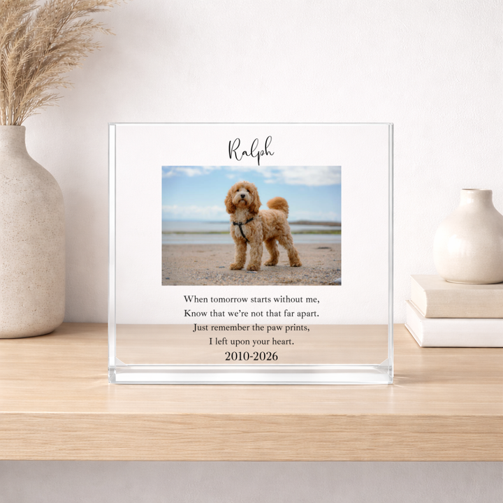 Personalised Photo Pet Memorial Poem Acrylic Block