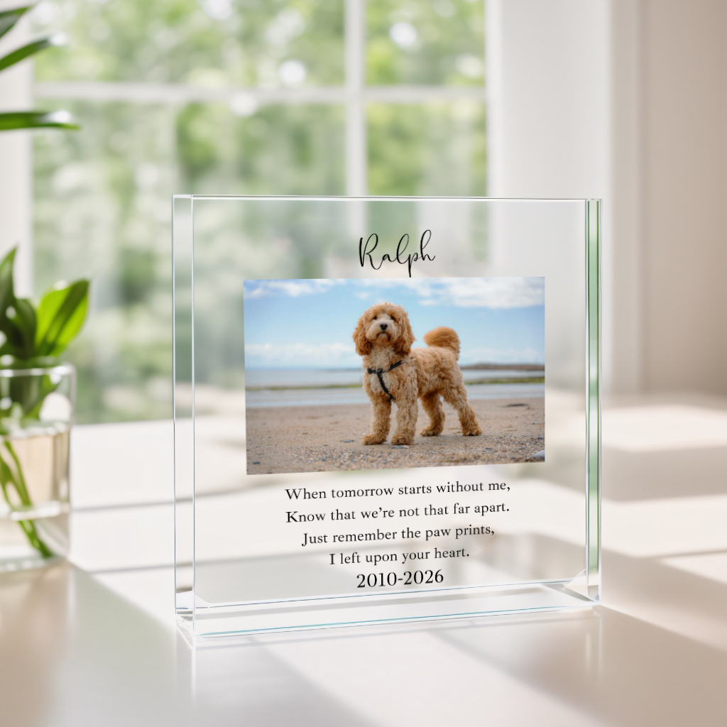 Personalised Photo Pet Memorial Poem Acrylic Block