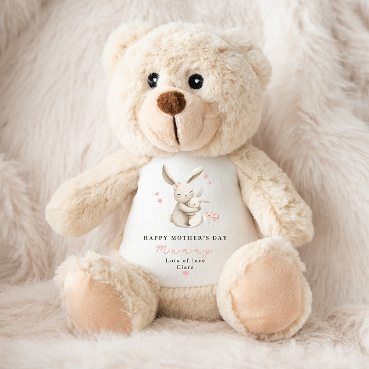 Personalised Pink Bunny Happy Mother&