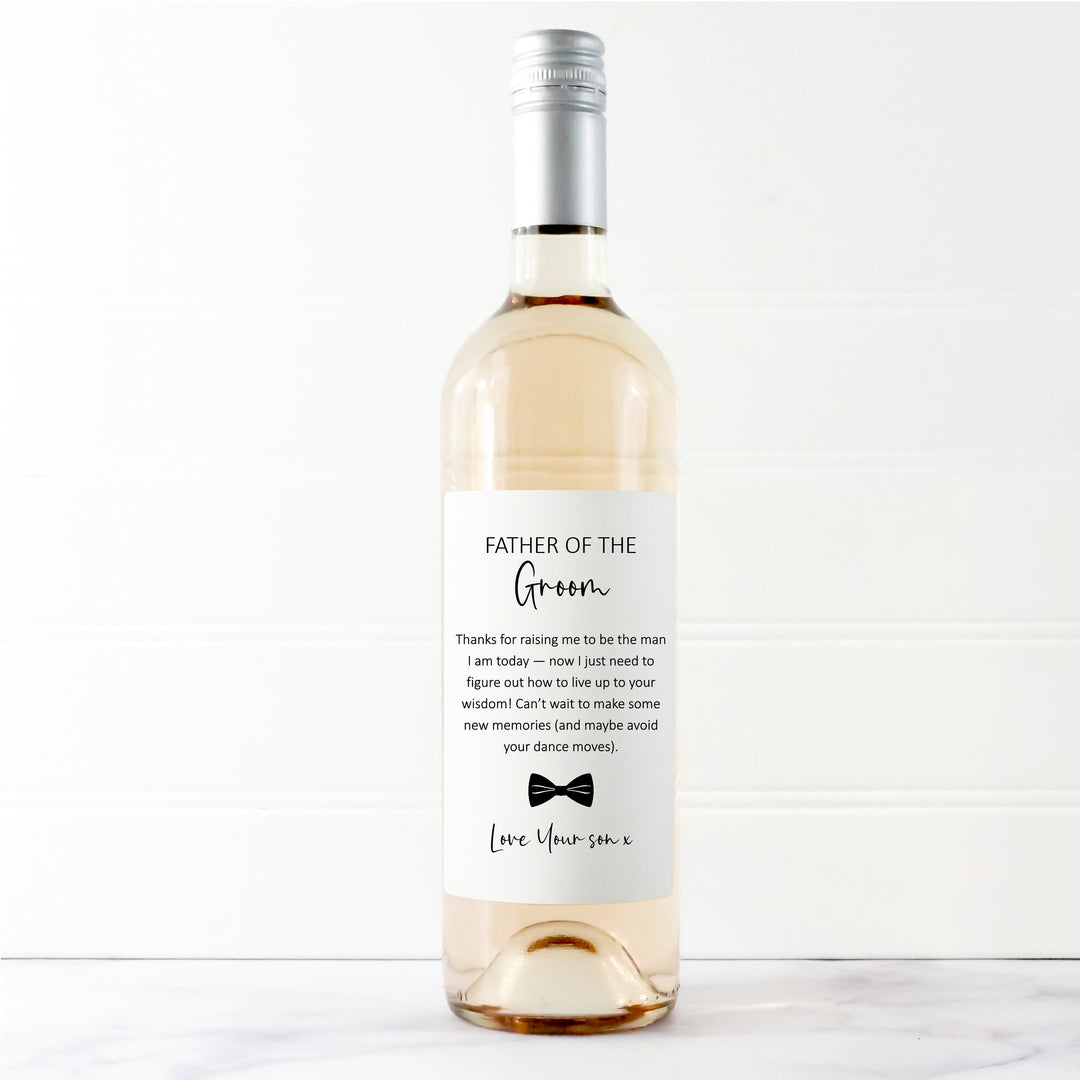 Father Of The Groom Wine Bottle Sticker