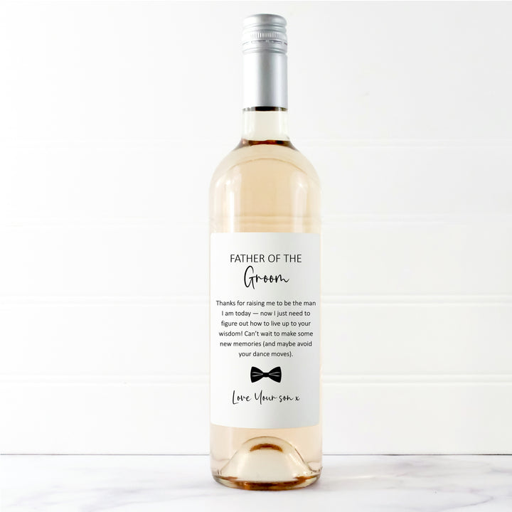 Father Of The Groom Wine Bottle Sticker