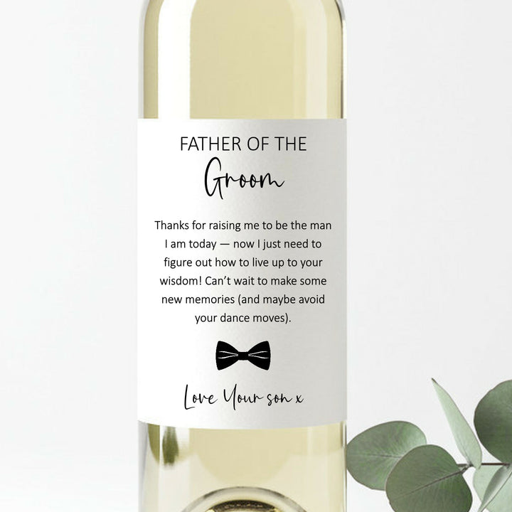 Father Of The Groom Wine Bottle Sticker
