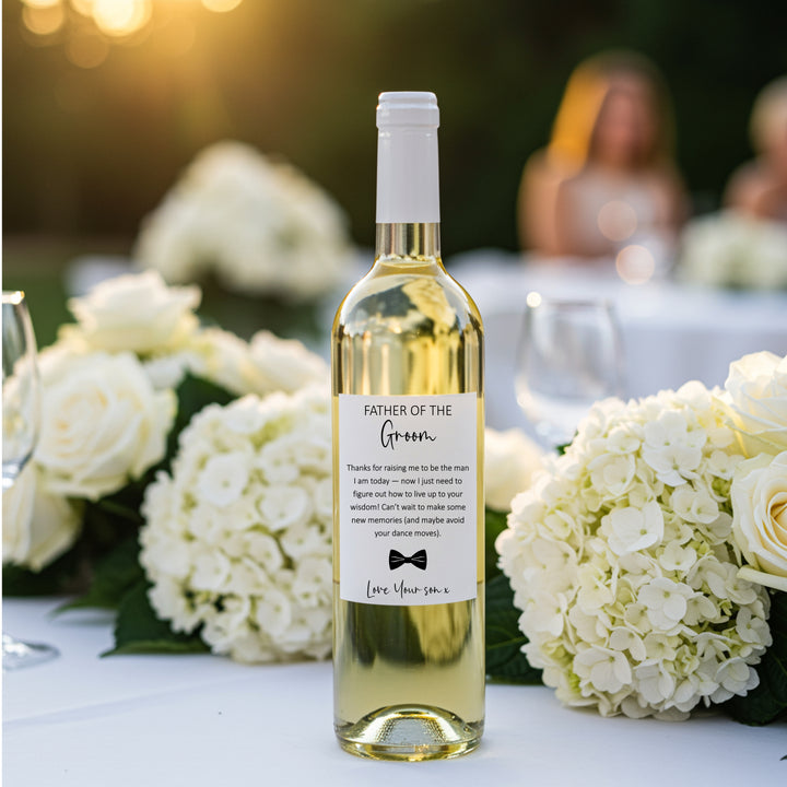 Father Of The Groom Wine Bottle Sticker
