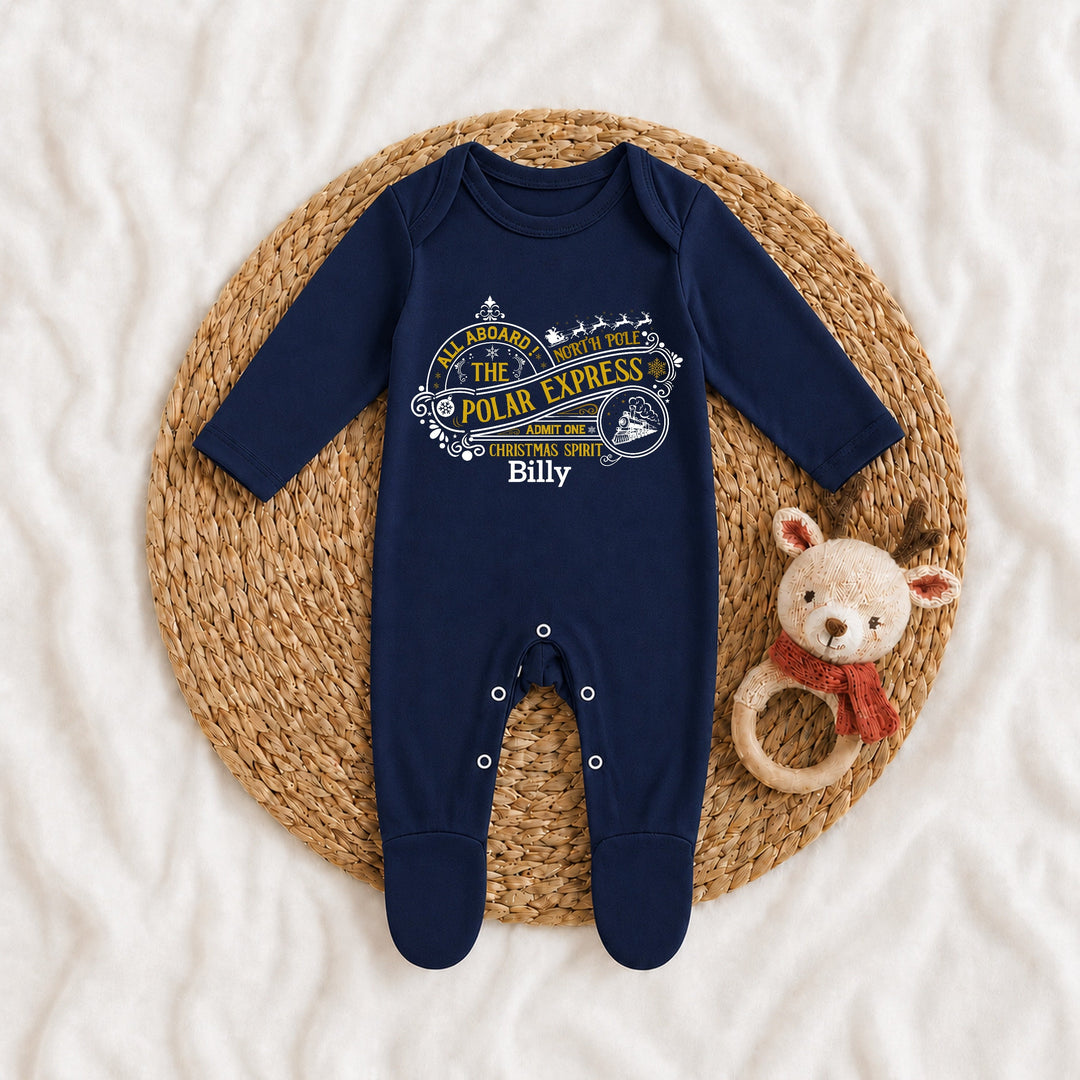 Personalised Polar Express Family Matching Tartan Christmas Pyjamas