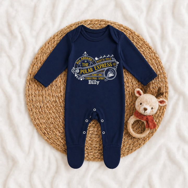 Personalised Polar Express Family Matching Tartan Christmas Pyjamas