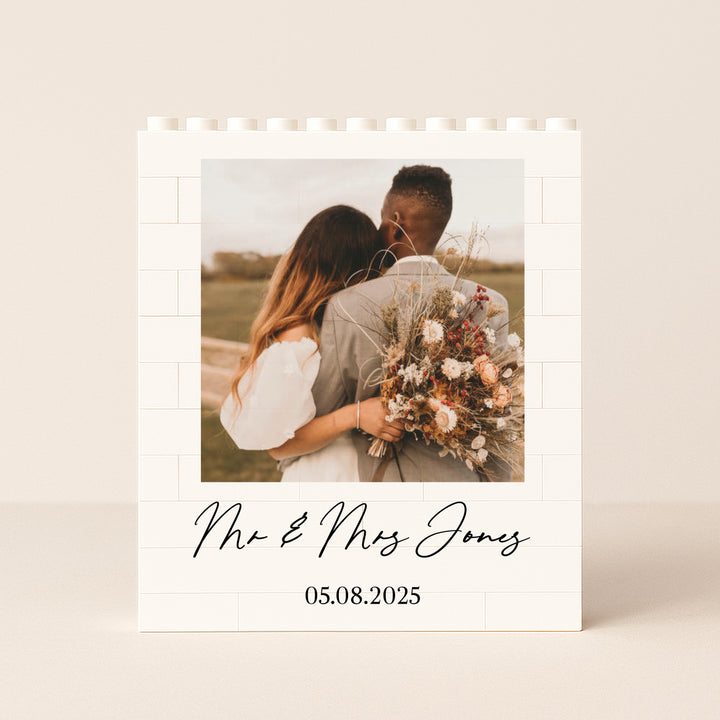 Personalised Photo Wedding Date Building Blocks