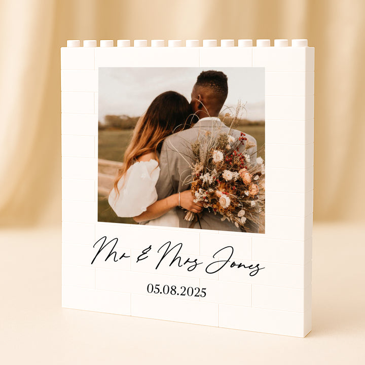 Personalised Photo Wedding Date Building Blocks