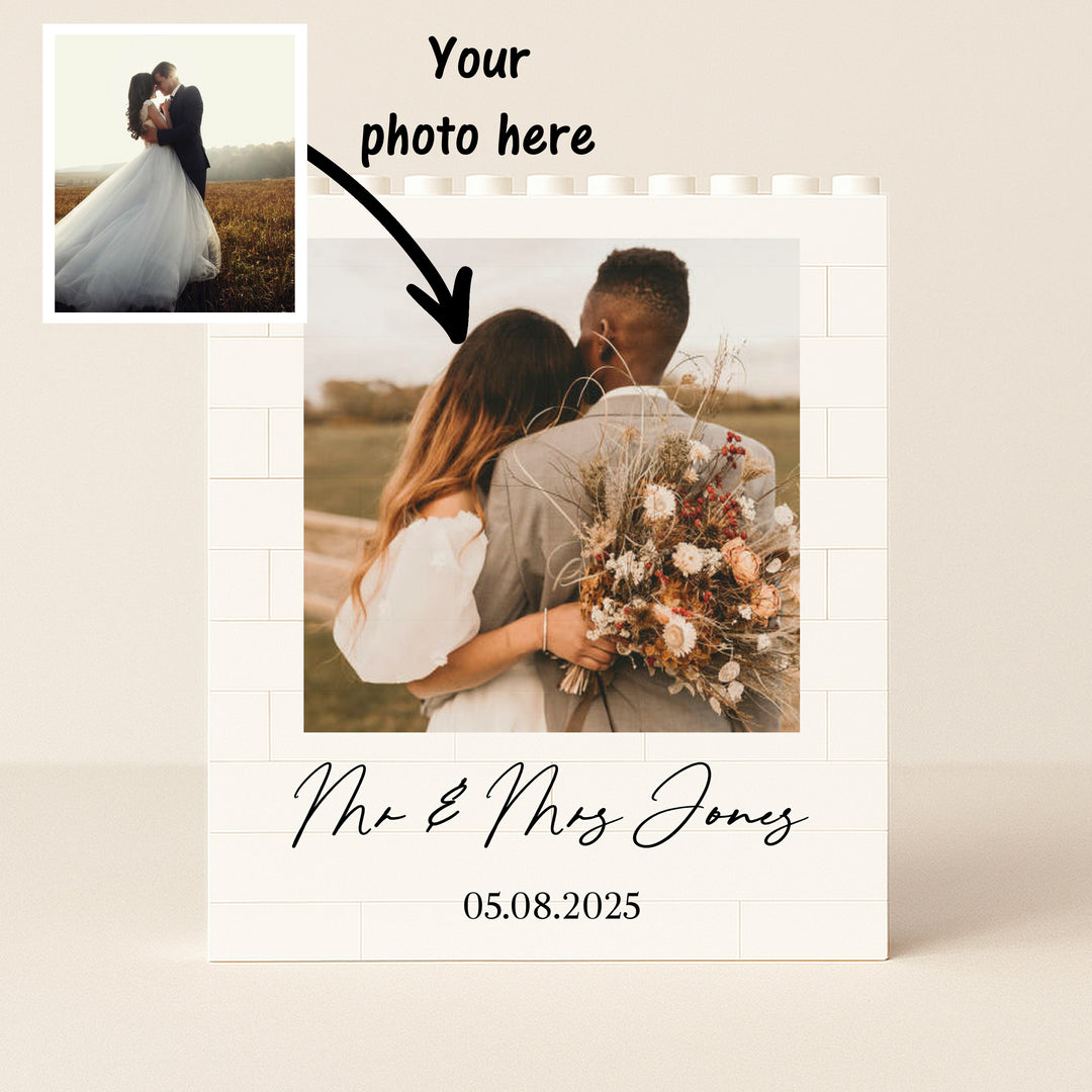 Personalised Photo Wedding Date Building Blocks