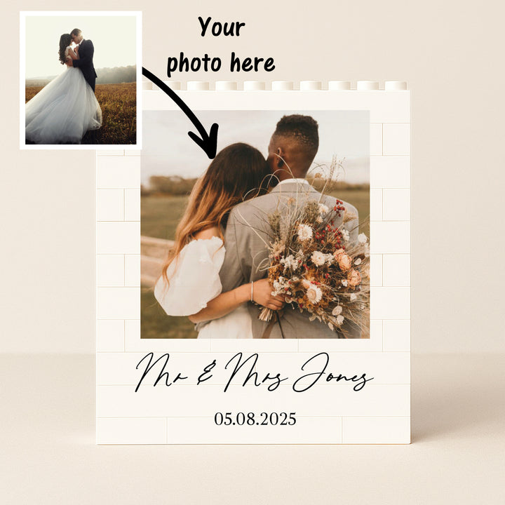 Personalised Photo Wedding Date Building Blocks
