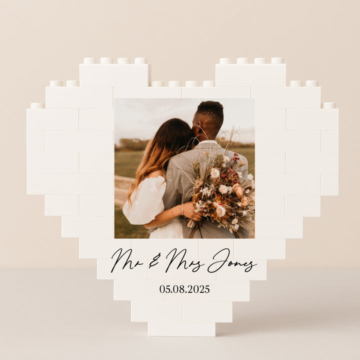 Personalised Photo Wedding Date Building Blocks