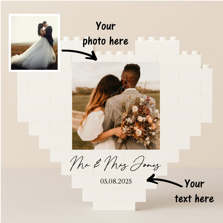 Personalised Photo Wedding Date Building Blocks