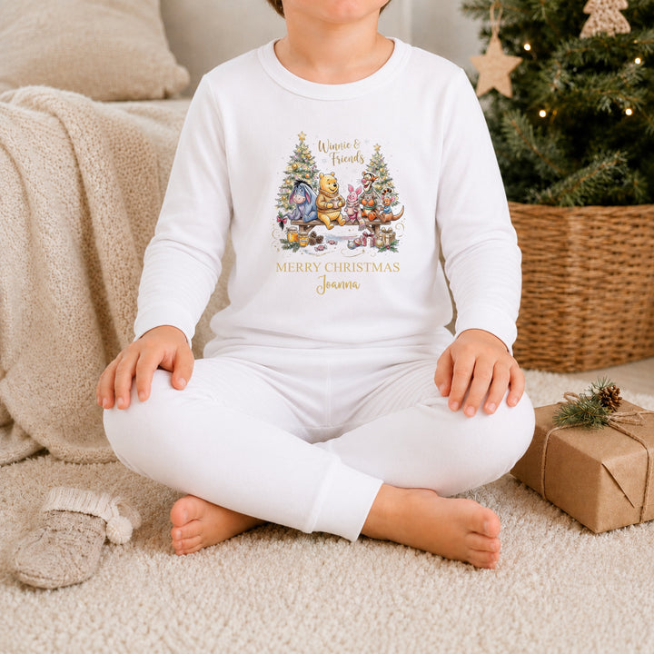 Personalised Classic Pooh Bear &amp; Friends Christmas Pyjamas