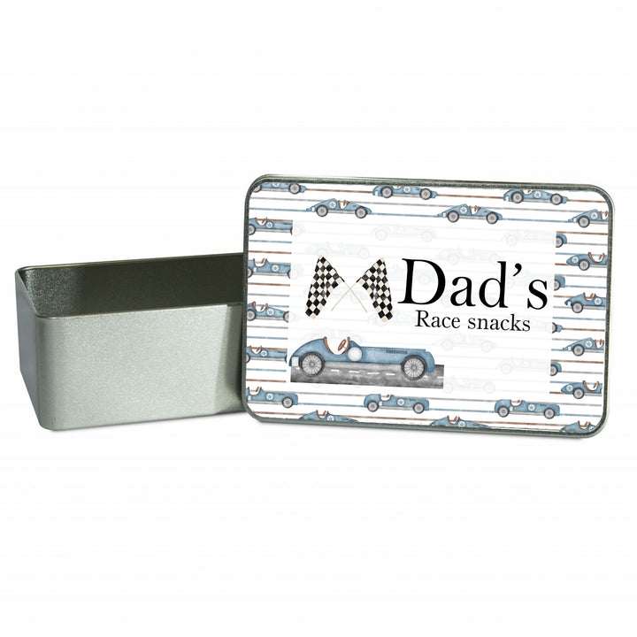 Personalised Dad’s Race Snacks Tin