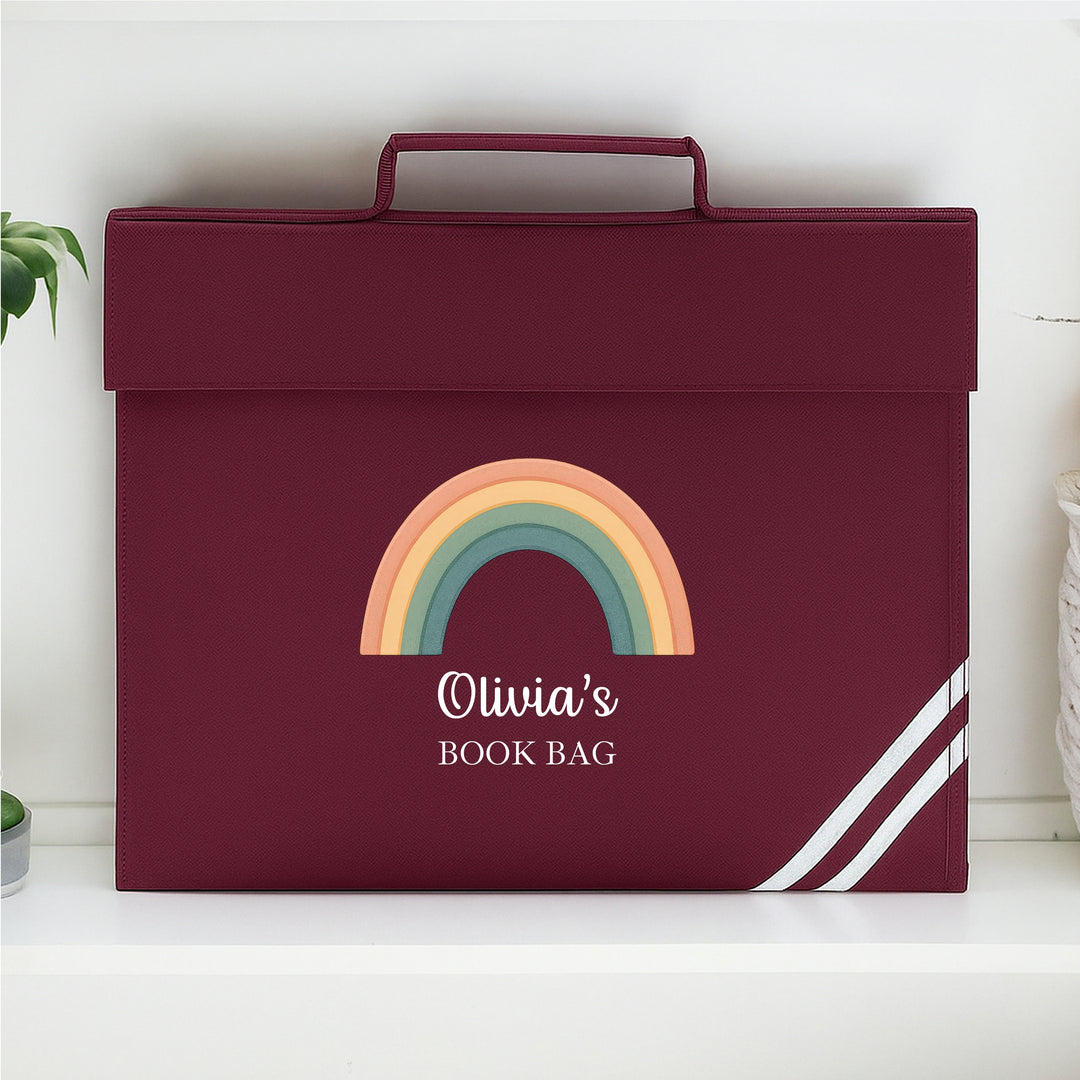 Personalised Rainbow School Book Bag