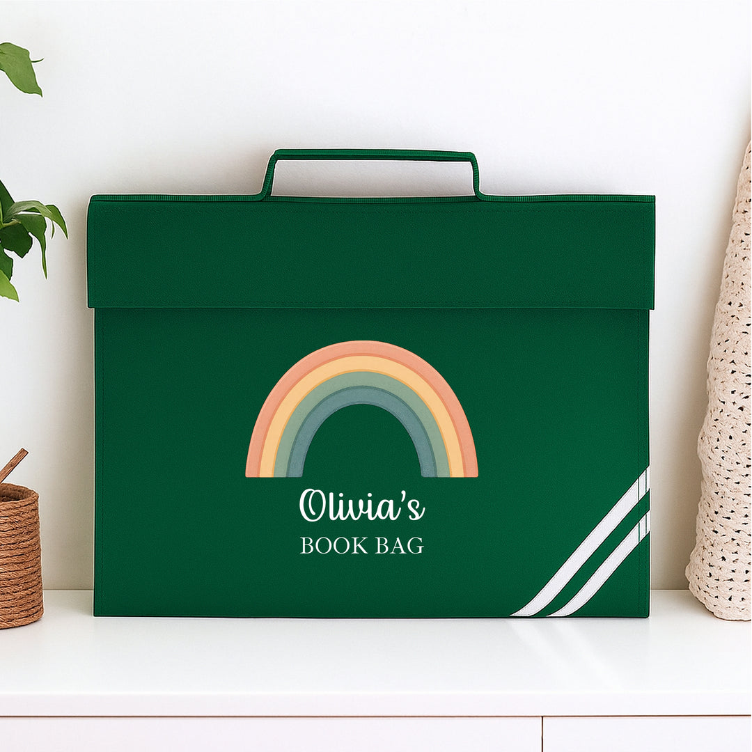 Personalised Rainbow School Book Bag