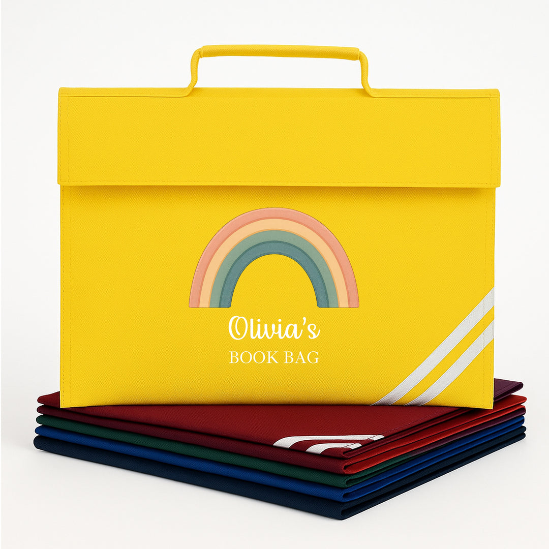 Personalised Rainbow School Book Bag