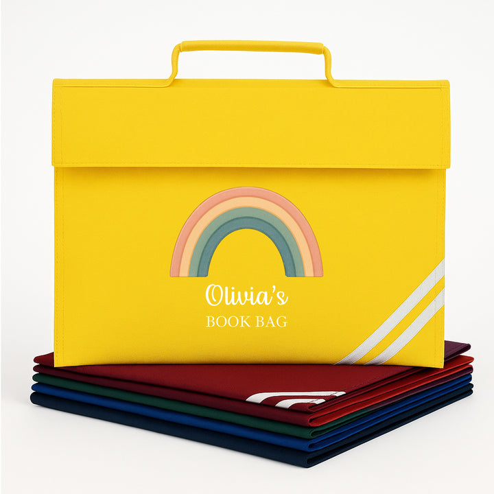 Personalised Rainbow School Book Bag