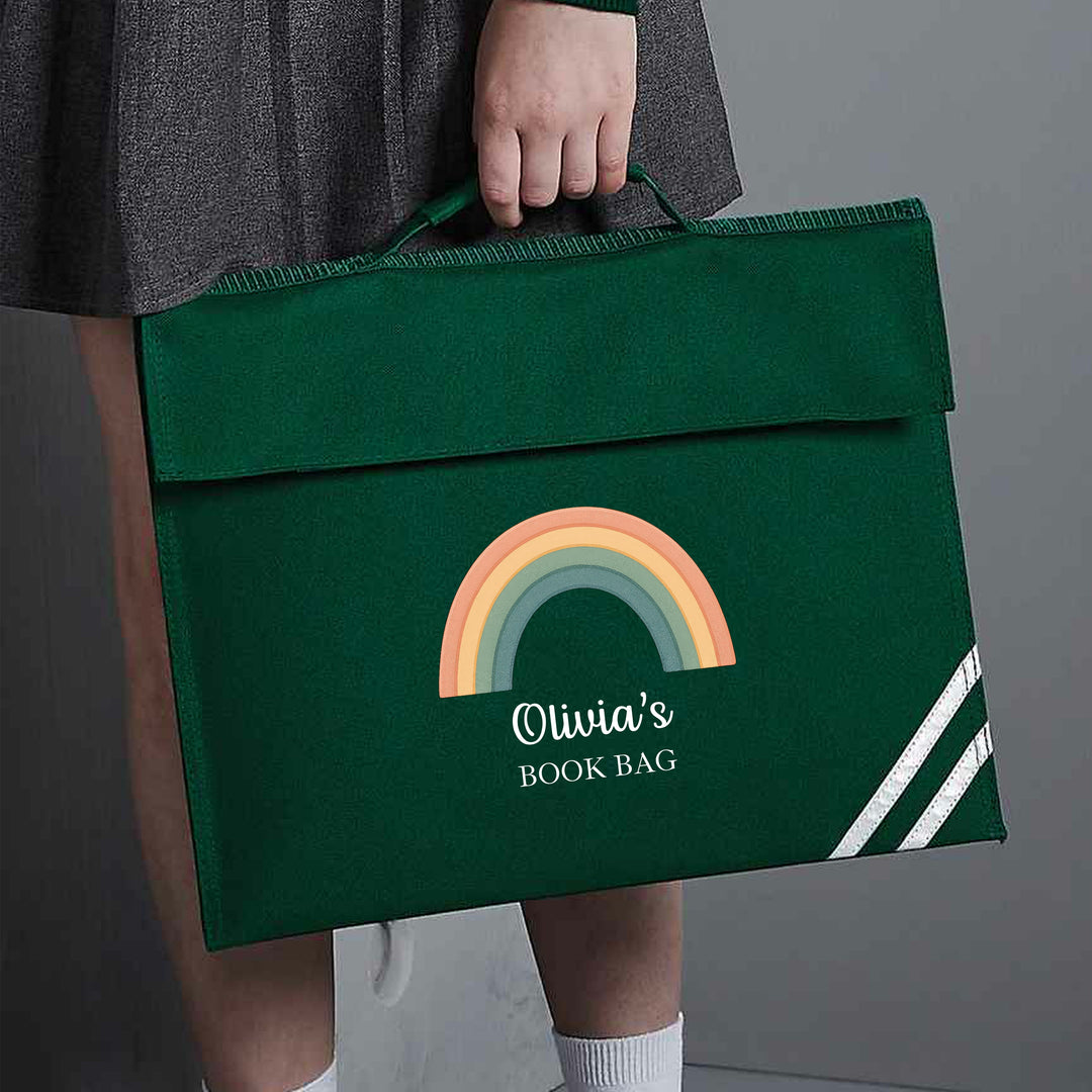 Personalised Rainbow School Book Bag