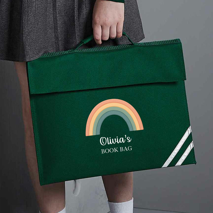 Personalised Rainbow School Book Bag