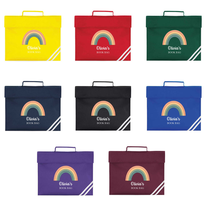 Personalised Rainbow School Book Bag
