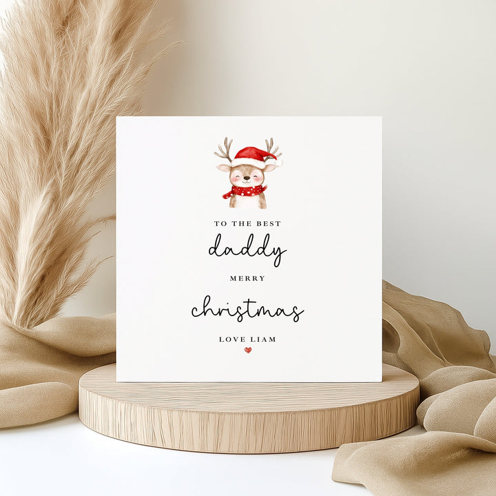 Personalised Reindeer Merry Christmas To The Best Daddy Card