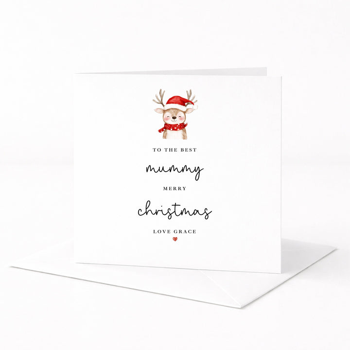 Personalised Reindeer Merry Christmas To The Best Mummy Card