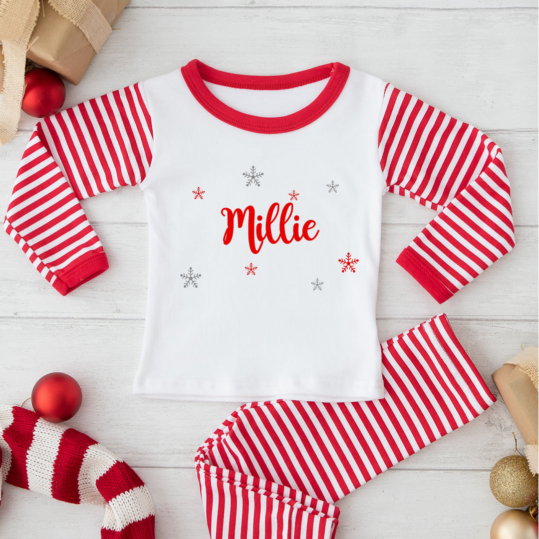 Personalised Red Snowflake Christmas Pyjamas