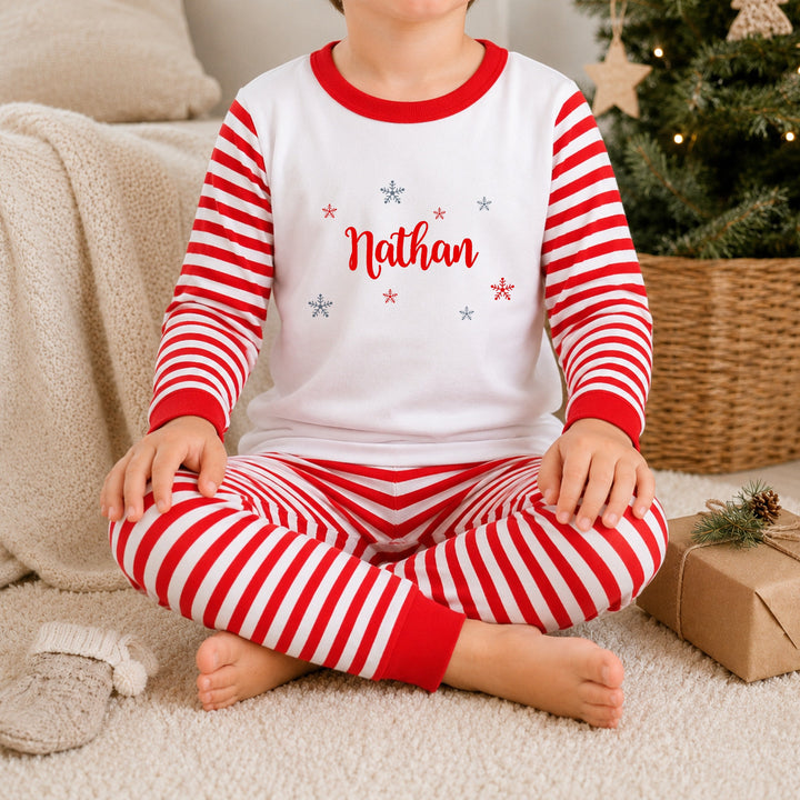 Personalised Red Snowflake Christmas Pyjamas